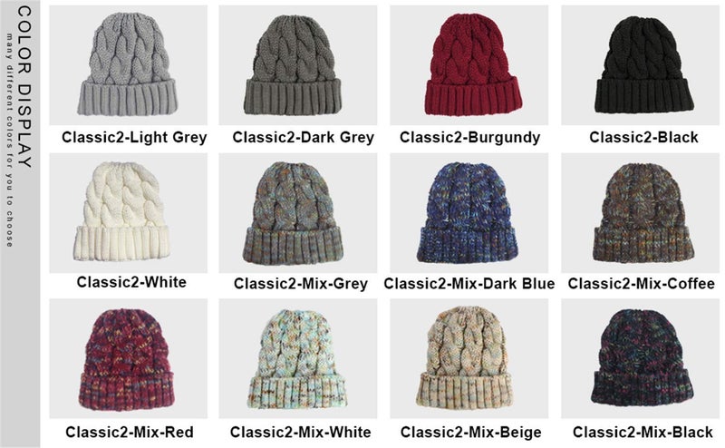 Bocianelli Womens High Messy Bun Beanie Hat with Ponytail Hole, Winter Warm Trendy Knit Ski Skull Cap Classic-Black - Image 4